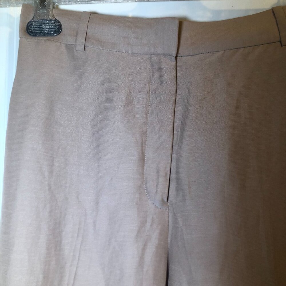 Aritzia Babaton Agency Linen Pant in Kasha Taupe Size 10 EUC - Picture 10 of 15